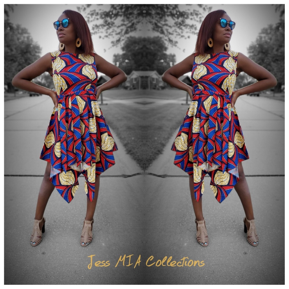 Multi-colored Print Dress